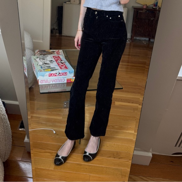 Black bootcut corduroy pants size 0 - Picture 1 of 7